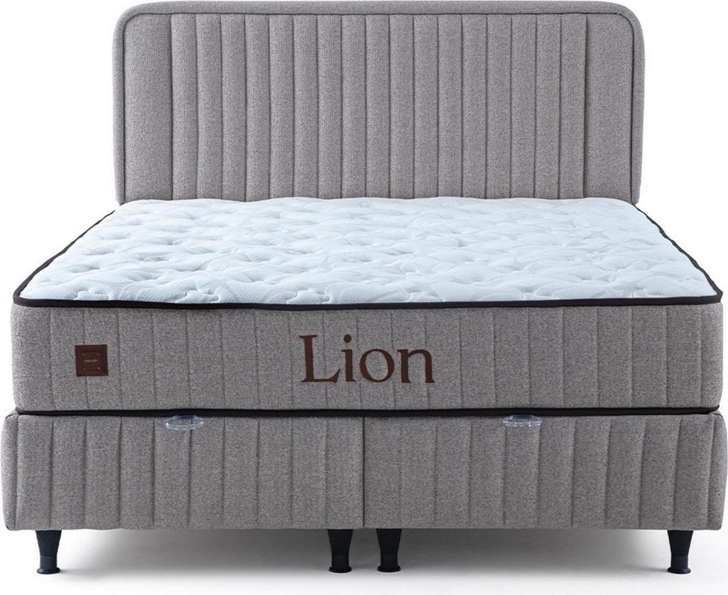 Hellgraues Doppelbett Schlafzimmer Designer Möbel Stilvolles Polsterbett