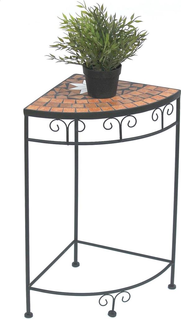 DanDiBo Blumenhocker Mosaik Eckregal 62 cm Blumenständer 12013 Beistelltisch Pflanzenständer Mosaiktisch Ecke