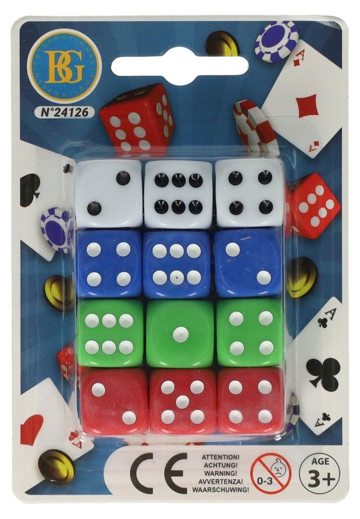 Klassische Würfelfarbe, 12 Stück.