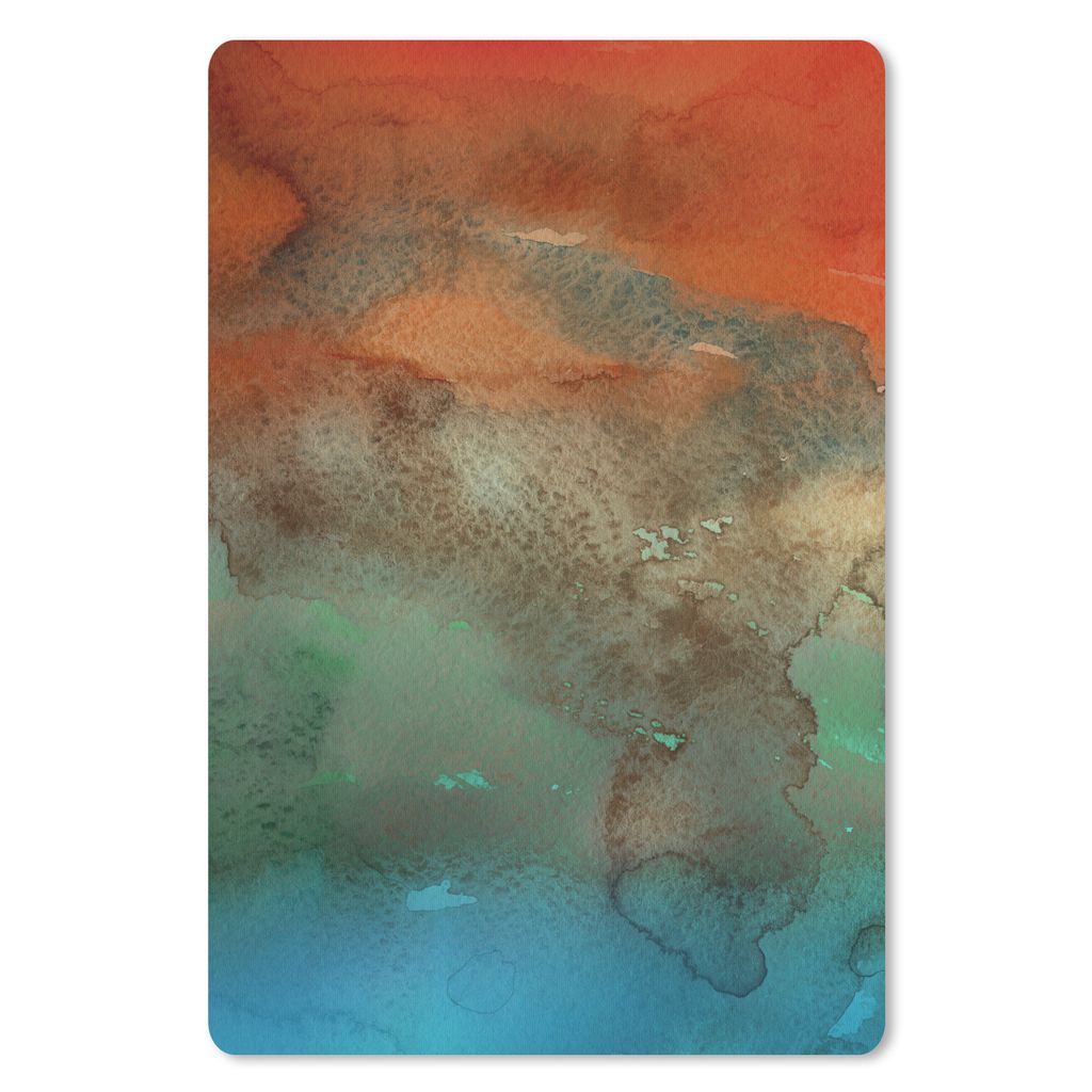 MuchoWow Mauspad Mousepad Wasserfarben - Orange - Blau - Grün 40x60 cm - Mousepads - Maus Mat - Pad - Mausunterlage - Schreibtisch Accesoire