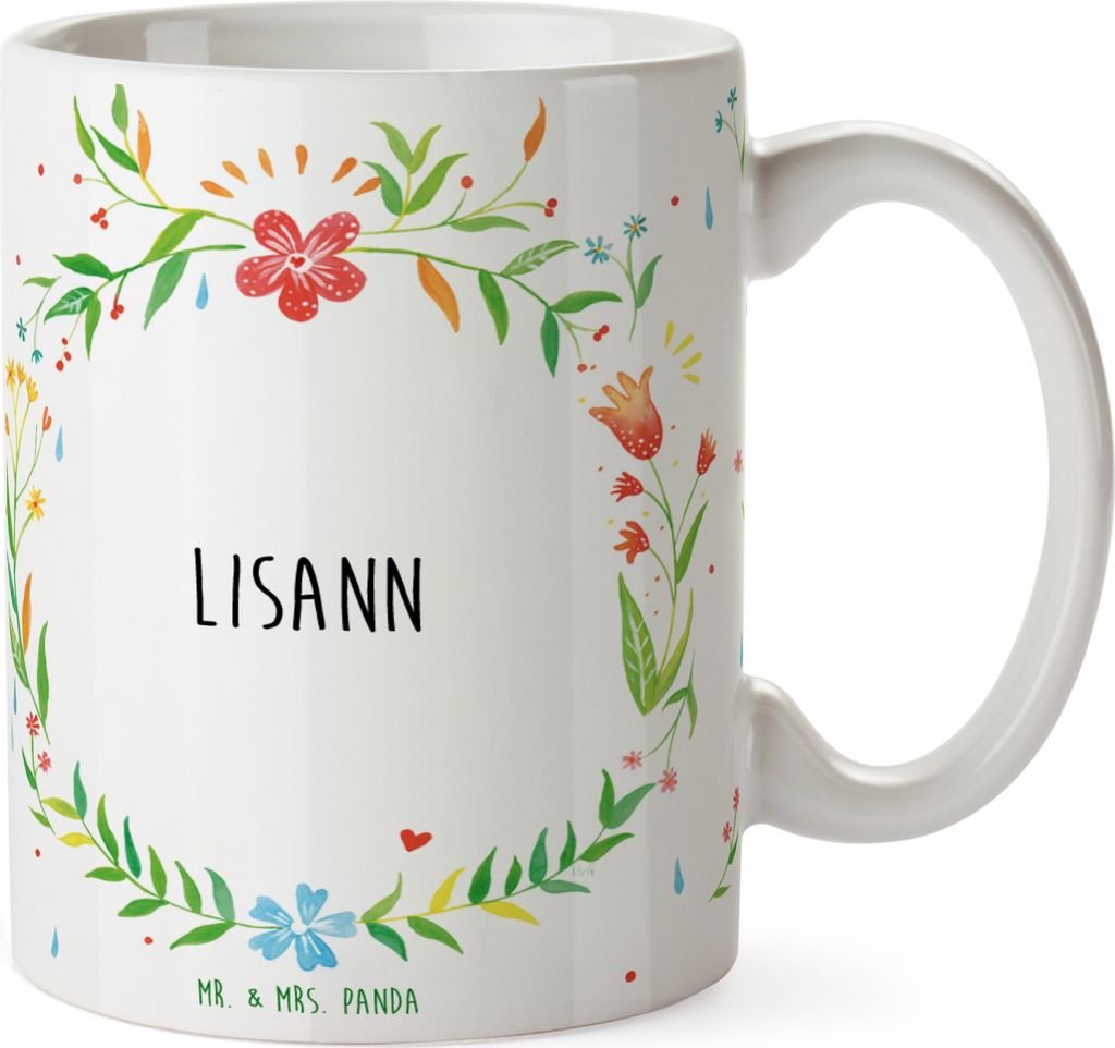 Mr. & Mrs. Panda cappuccinotasse Lisann - Geschenk, Geschenktasse, Kaffeebecher, Becher, Tasse, schöne, Teetasse