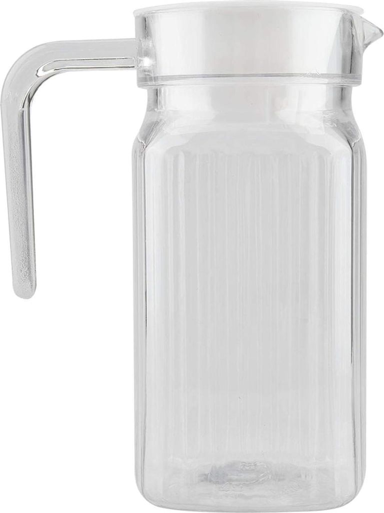 Allecto Plus - Transparente Saftkanne 500 ml mit Deckel für kalte Getränke - Ideal für Wasser, Saft und Tee - Nachhaltige Acrylkanne