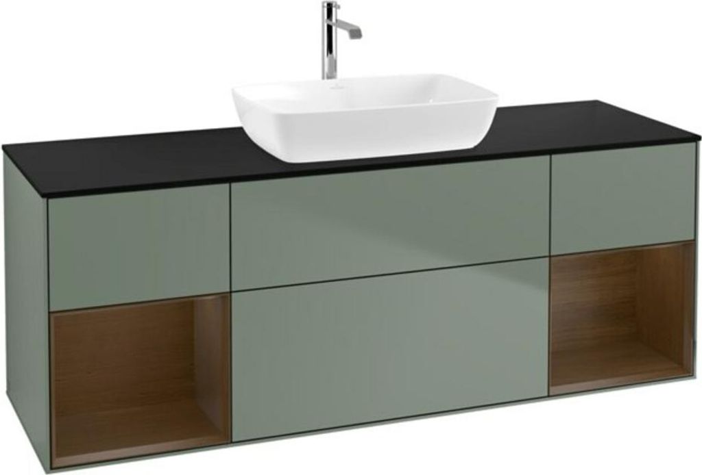 V&B Waschtischunterschrank Wandbeleuchtung Finion 160cm, Pl bla m, Reg wal ven, Oli. m Lac