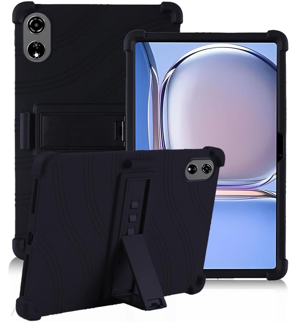 Tablet Hülle für Blackview Mega 3 12,1", Stoßfeste Weiches Silikon Schutzhülle mit Standfunktion Schwarz