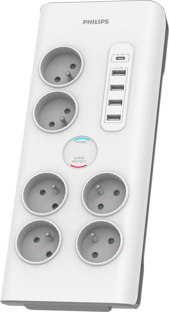 Philips SPN7060WA/60 přepěťová ochrana bílá 6 zásuvek 2 m Obrázek produktu 