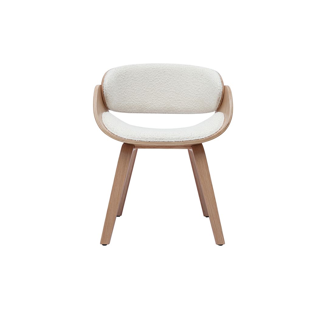 Miliboo - Design-Stuhl aus weißem Stoff mit Produktbild 