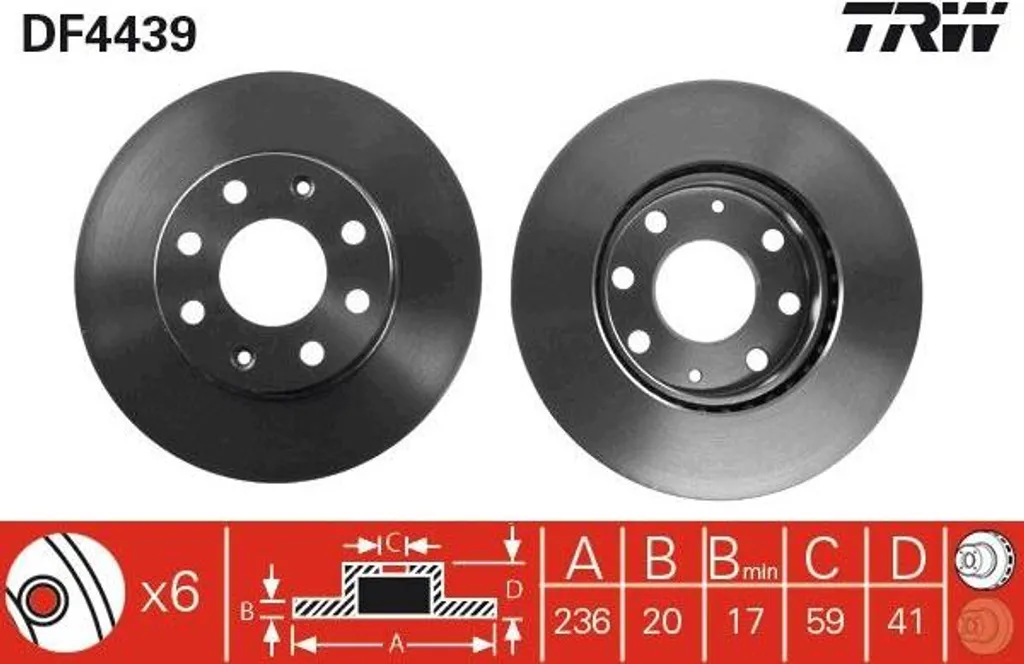 Évitez les vibrations : Disque de frein TRW DF4439 pour Spark et Aveo
