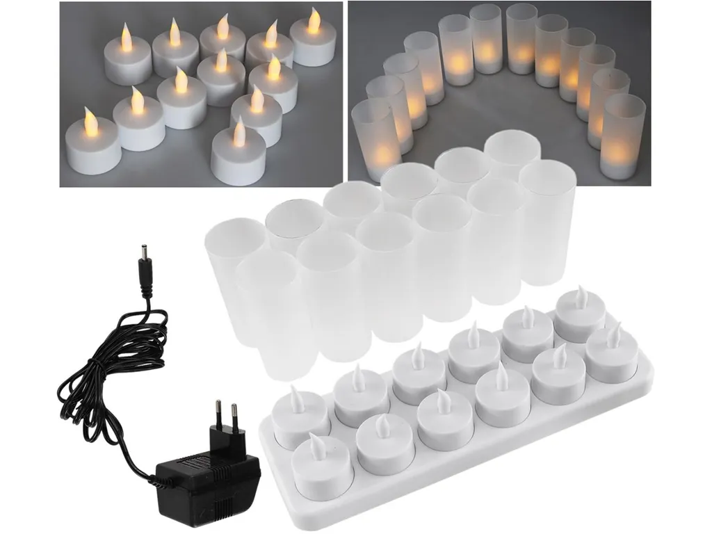 Set de 12 Photophores LED Rechargeables sur Station, Idéal Déco - 5
