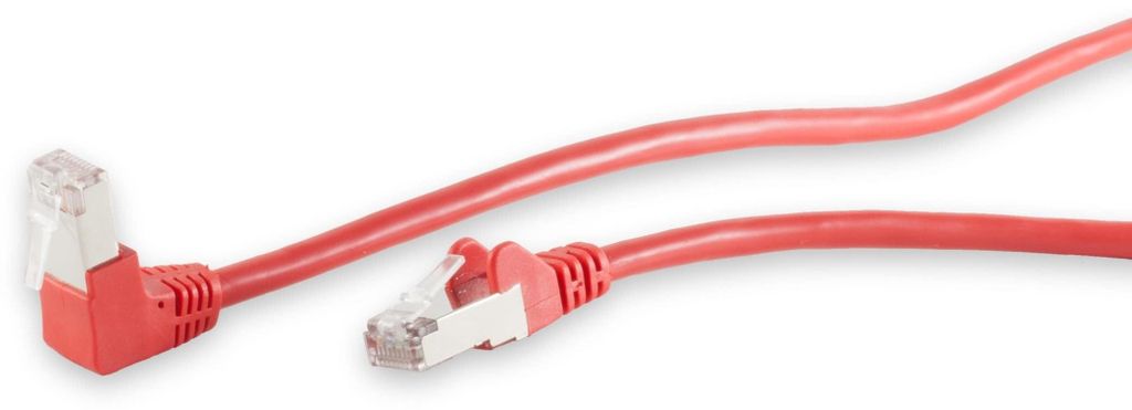 S/CONN maximum connectivity Netzwerkkabel-Patchkabel, cat 6, S/FTP, PIMF, Winkel-gerade, rot, 0,25m (08-64004)