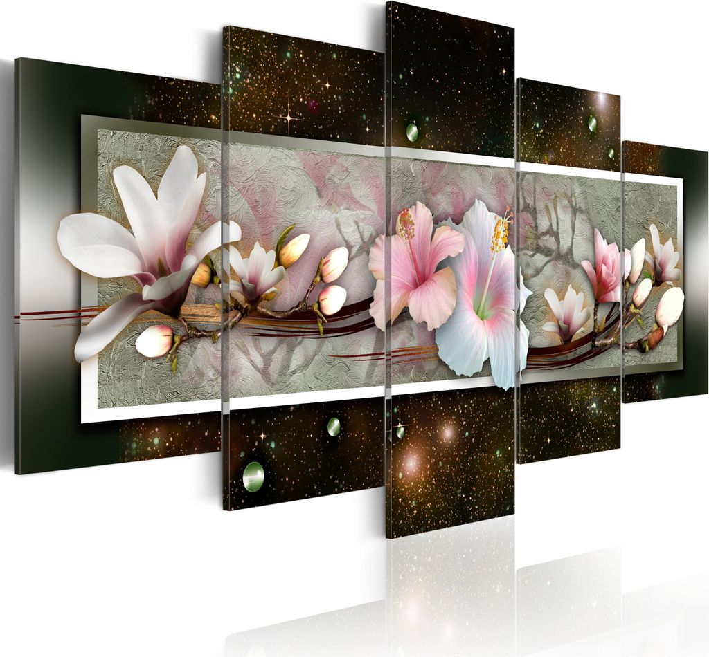 Modernes Wandbild 020110- 67 (100x50) - 5 Teilig Bilder Fotografie auf Vlies Leinwand Foto Bild Dekoration Wand Bilder Kunstdruck Blumen