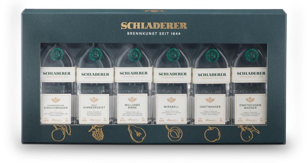 Schladerer Obstbrand Probierpack 42% Vol. 6 x 0,03l Produktbild 