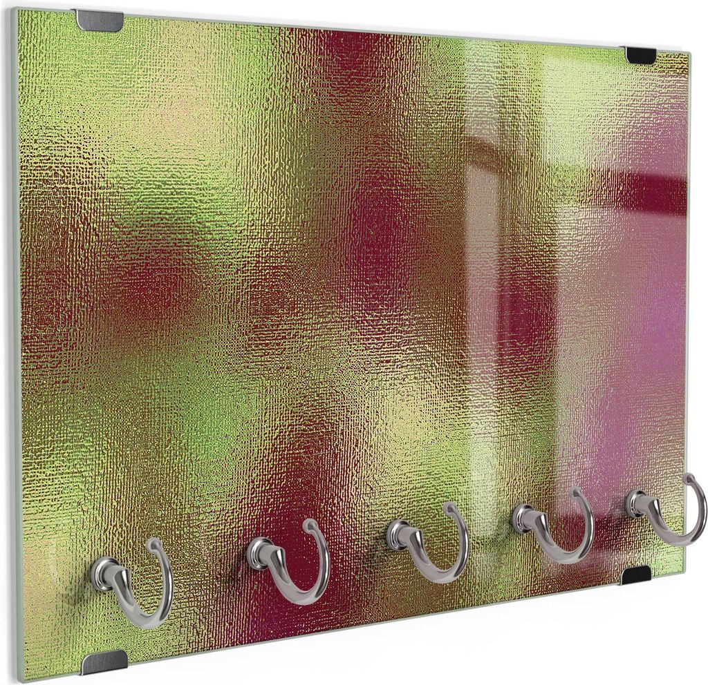 DEQORI Schlüsselbrett Glas 30x20 cm 'Changierendes Muster' Schlüssel Halter Board Haken