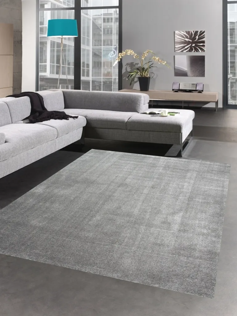 Tapis de salon gris anthracite 60x110 cm robuste et facile à nettoyer