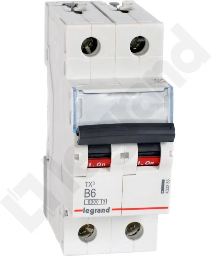 Disjoncteur magnétothermique 2P B 6A 6000A TX3 série S 302 Legrand