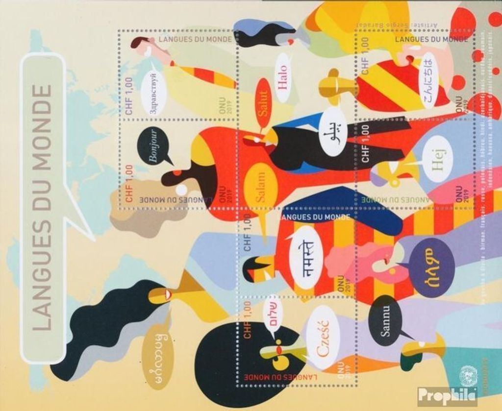 Briefmarken UNO - Genf 2019 Mi Block53 (kompl.Ausg.) postfrisch Sprachen der Welt