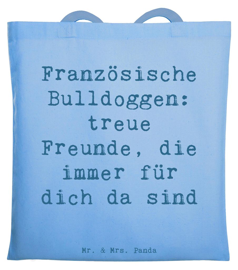 Mr. & Mrs. Panda Schultasche Spruch Französische Bulldogge Freund - Sky Blue - Geschenk, Herz erobern, festival tasche, Hunderassen Beschreibung, ...