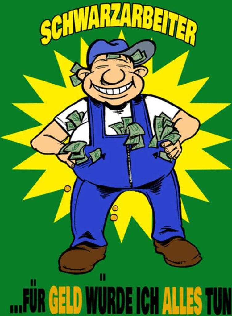 vianmo Holzschild 40x30 cm Schwarzarbeiter für Geld alles tun