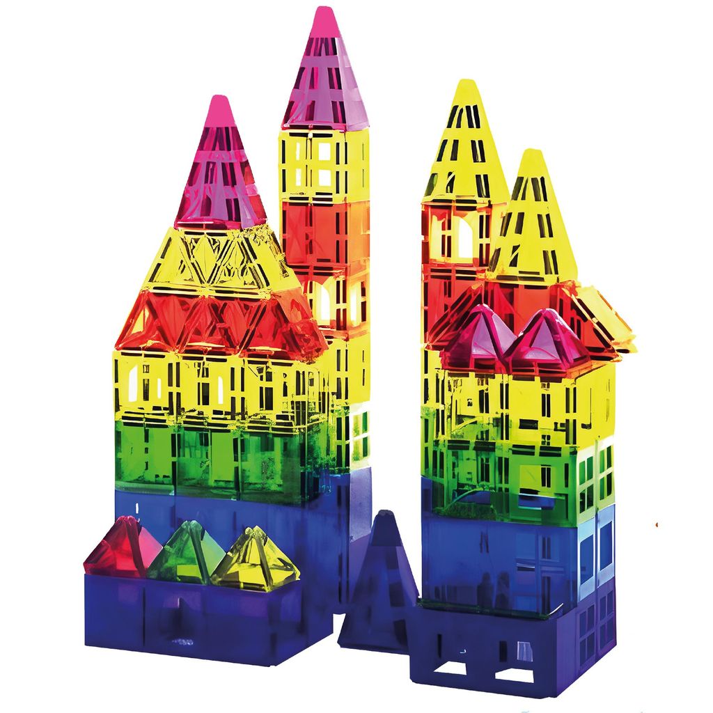 Springos Magnetische 3D Bausteine 120-teilig Konstruktionsset Magnetspiel Lernspiel für Kinder ab 3 Jahren