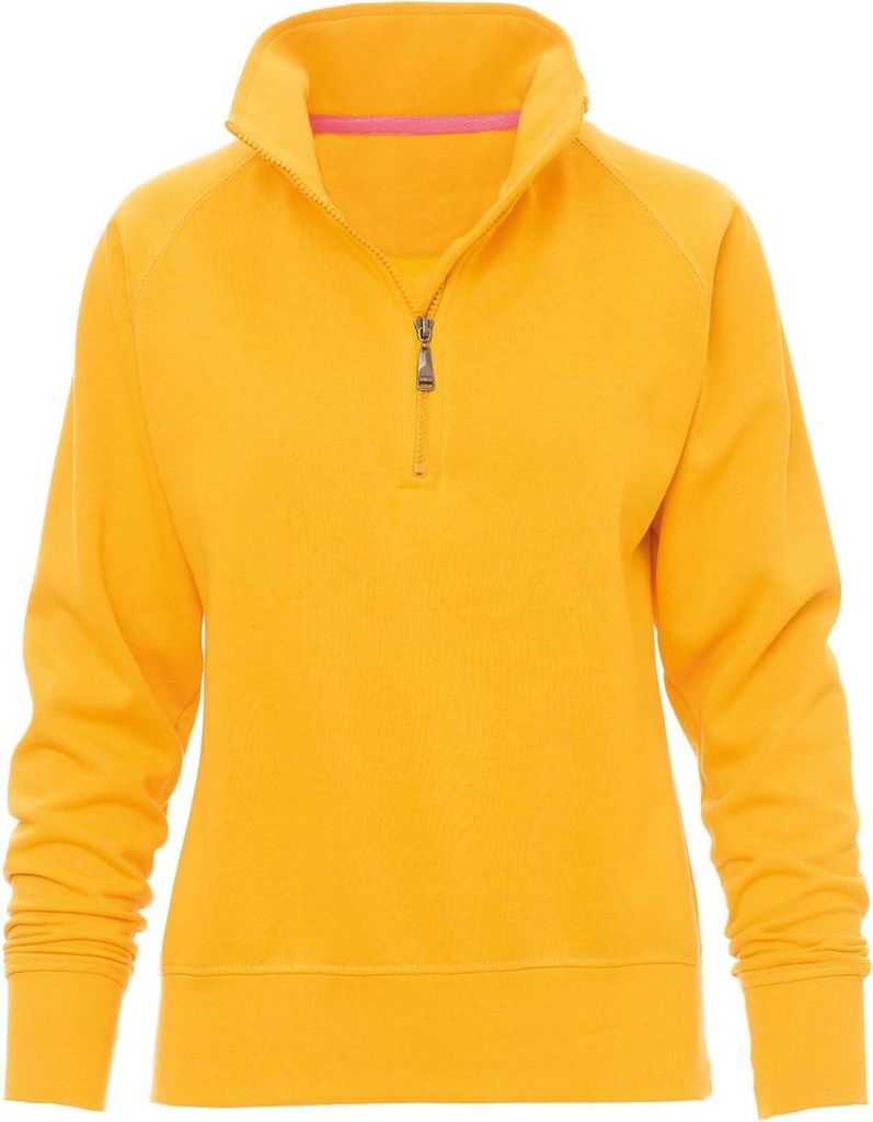 Mivaro Damen Sweatshirt mit halbem Reißverschluss aus Baumwolle mit Fleece innen Regular Fit Troyer Pullover weich warm sportlich elegant für Fre...