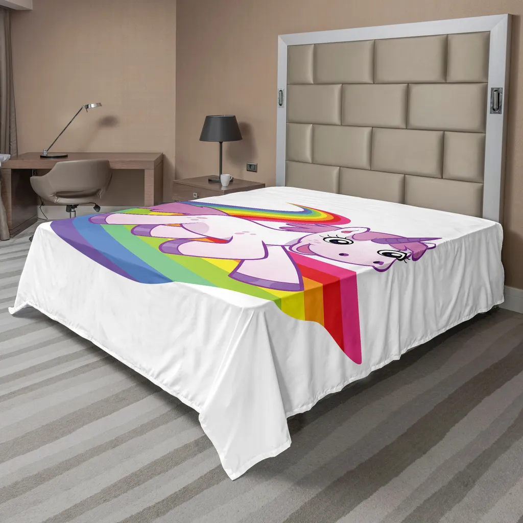 Lenzuolo Fantasia Unicorno Viola 260x228 - Qualità e Comfort ABAKUHAUS