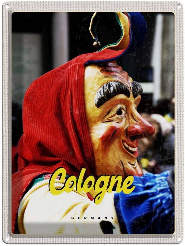 vianmo Blechschild 40x30 cm Köln Deutschland Karneval Verkleidung Bildmotiv Reisemotiv Abenteuer Reisen Urlaub