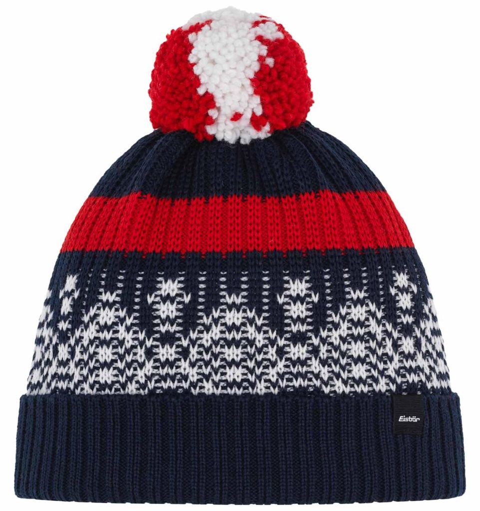 Eisbär Strickmütze Norrak mit Bommel, Farbe:Dunkelblau