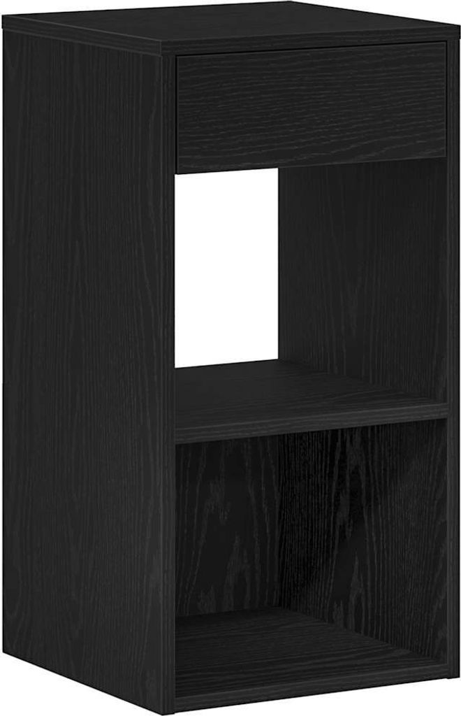 Nachttisch mit Schublade Schwarz Eichen-Optik 35x34x66,5 cm
