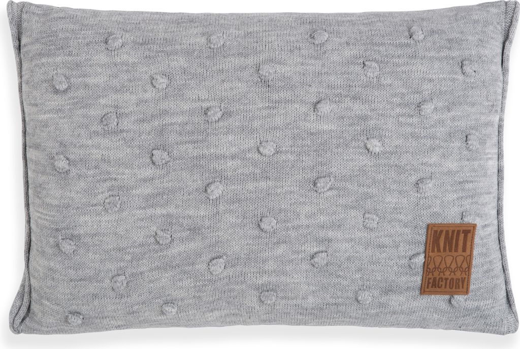 Knit Factory Noa Kissen - Grau - 60x40 cm