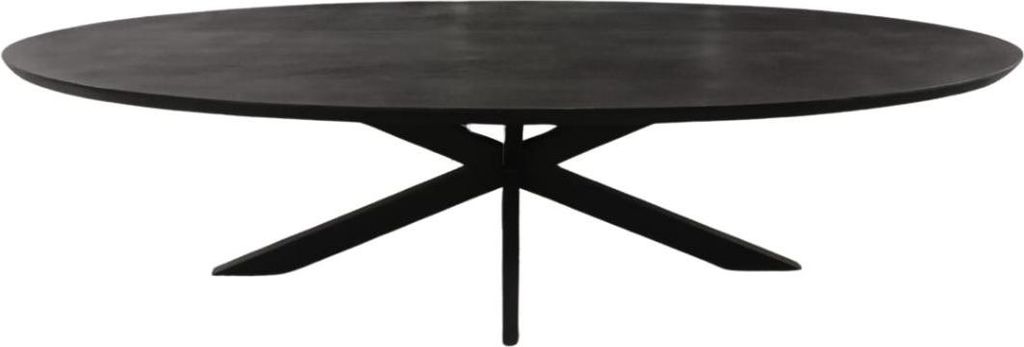 Esstisch Savion Black aus Mangoholz mit schwarzem Metallgestell, Massen:300 cm X 120 cm