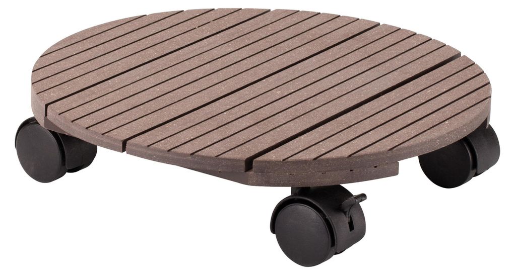 Form Plastic Plant Pot Trolley - Braun - Rund - max 80 Kilo