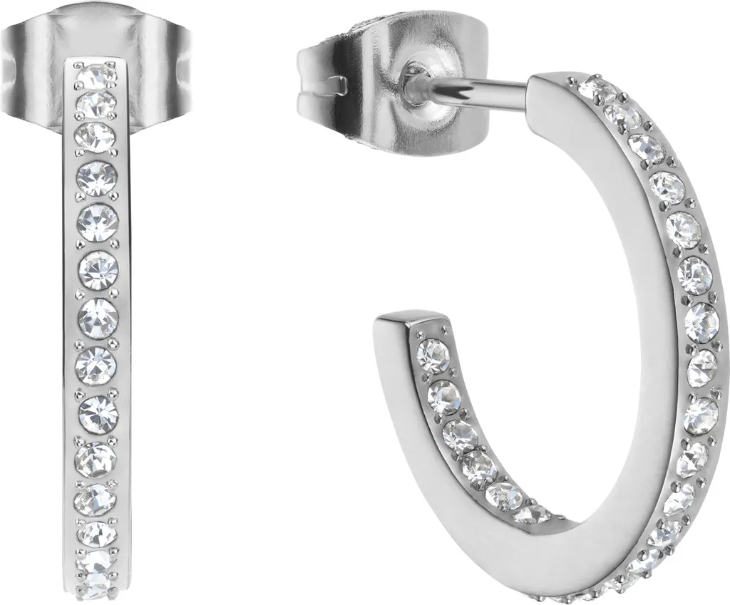 Boucles d'oreilles créoles Bering Arctic Symphony en acier argenté