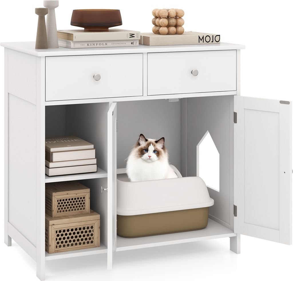 COSTWAY Katzenschrank für Katzentoilette, Katzenklo Produktbild 1