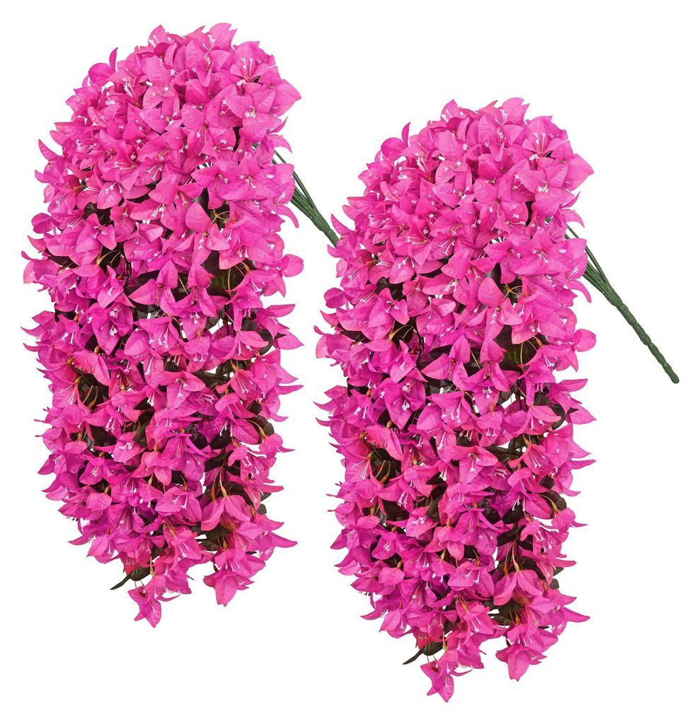 2 Stück künstliche Bougainvillea Speetabilis zum Aufhängen, UV-beständig, realistische Kunstblume, für Hochzeiten, Partys, drinnen und drauße...
