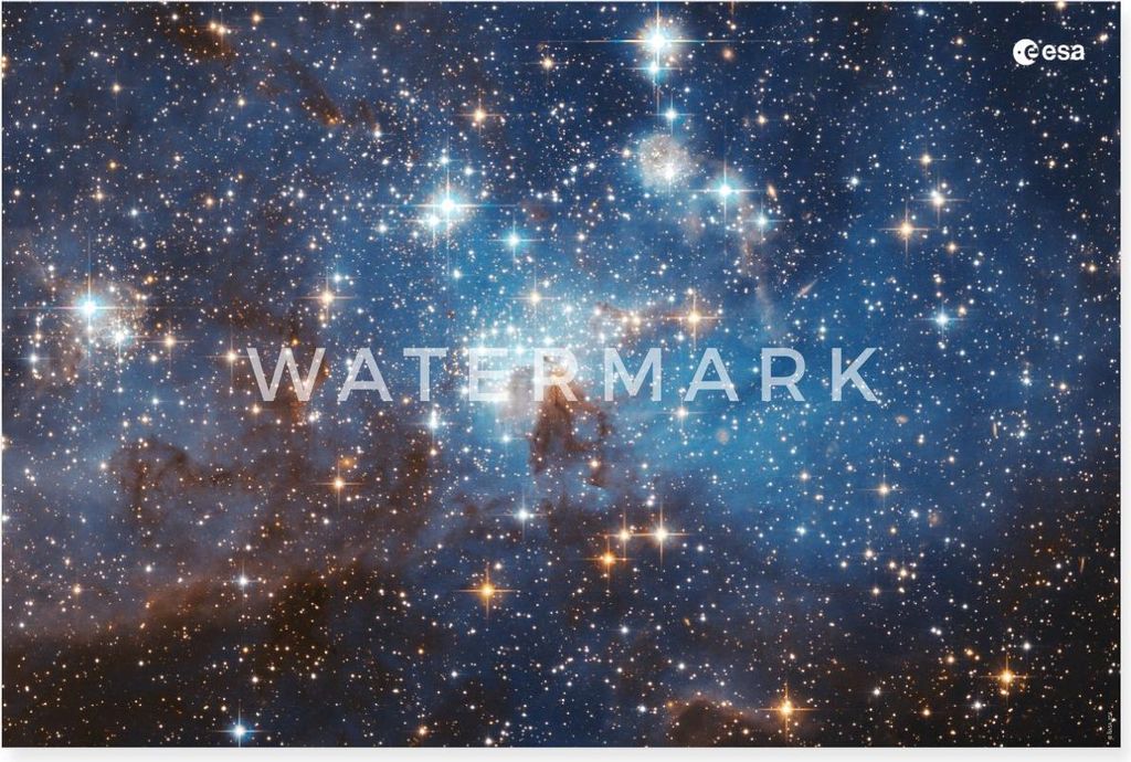 Spreadshirt ESA European Space Agency Hubble Teleskop Große Magellansche Wolke Large Magellanic Cloud Poster 60x40 cm, One size, Weiß