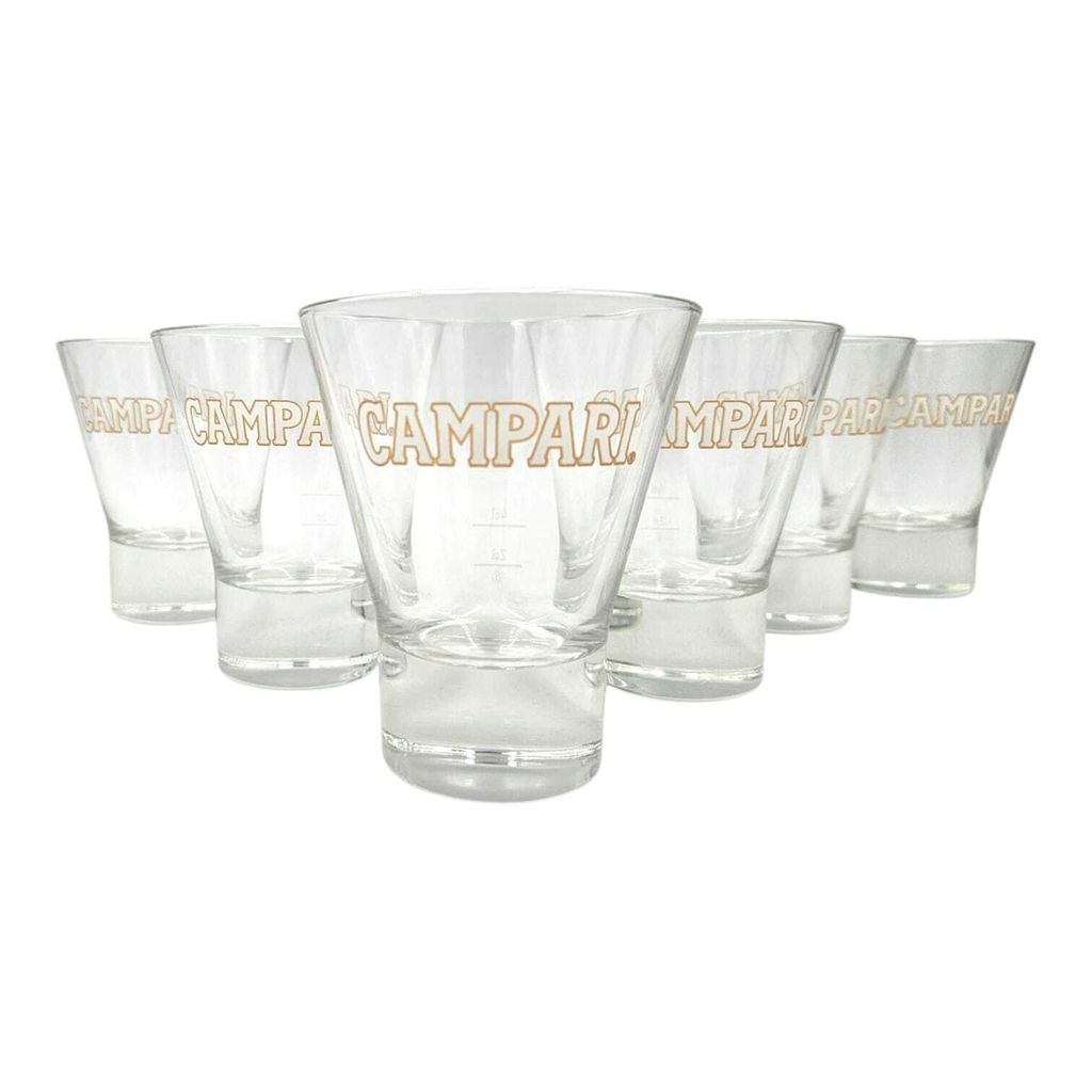 Campari Glas geeicht 2 & 4cl | oben breiter, elegantes Mix- Produktbild 