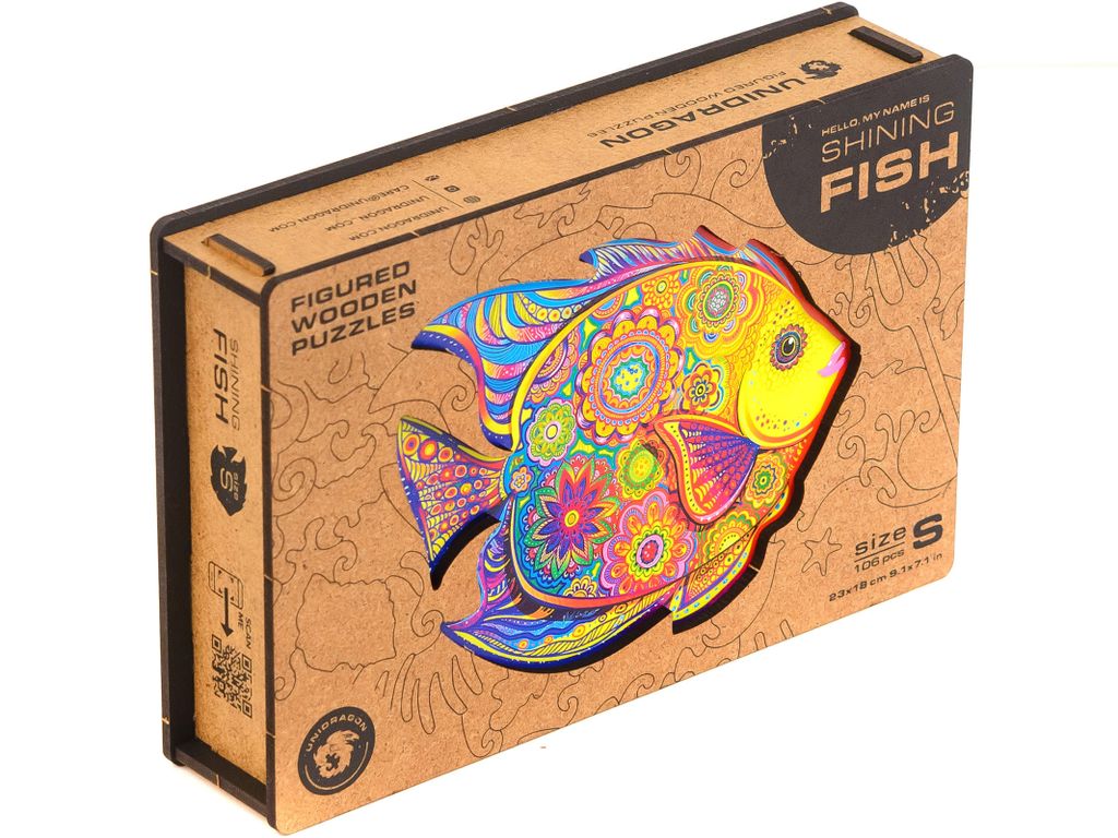 UNIDRAGON Shining Fish 23 x 18 cm 106 Teile Holz-Puzzle Produktbild 5
