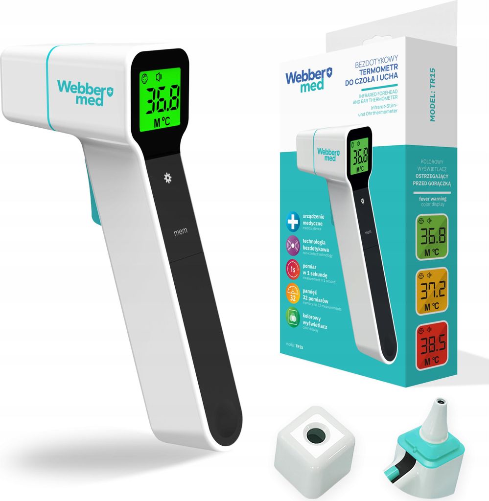 Medizinisches Berührungsloses Infrarot-Thermometer Mit Fieberalarm Webber Tr15