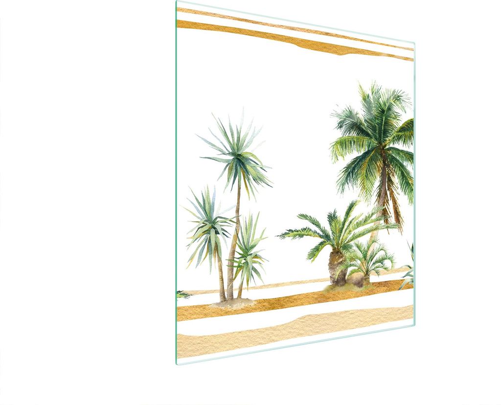 Glasschneidebrett 45x52 Palmen