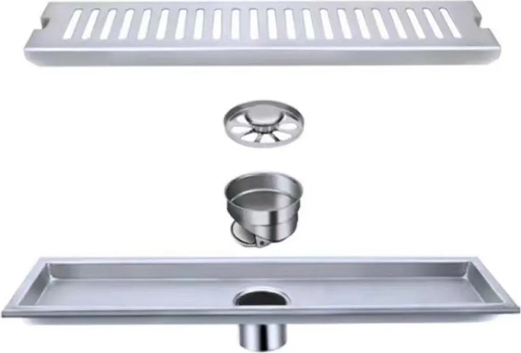 Caniveau de douche rectangulaire 60cm en acier inoxydable brossé 304 - 3