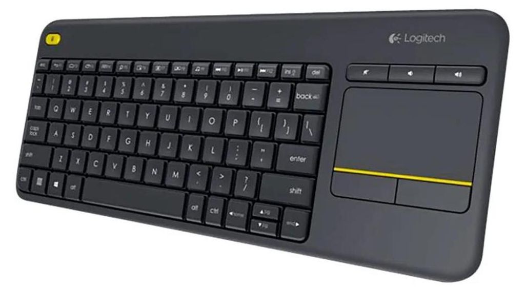 Logitech Wireless Touch Keyboard K400 Plus - Tastatur - kabellos - 2.4 GHz - Nordisch - Schwarz