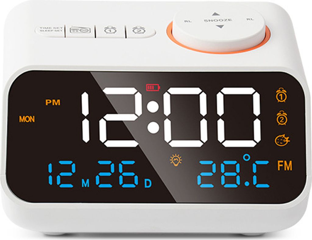 Multifunktionaler Wecker mit FM-Radio, wiederaufladbare Produktbild 