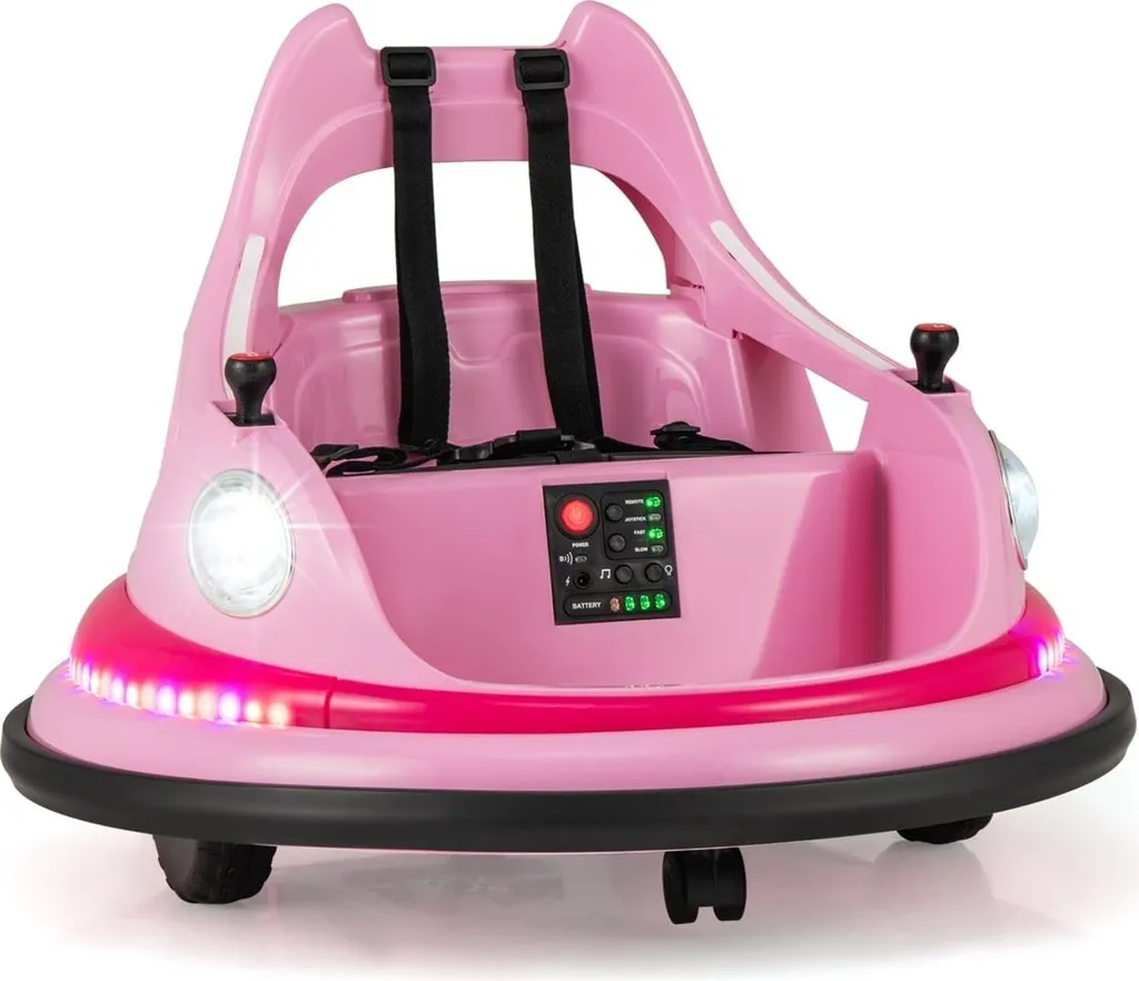 Auto tamponneuse enfant 12V rose : Sécurité totale et contrôle parental