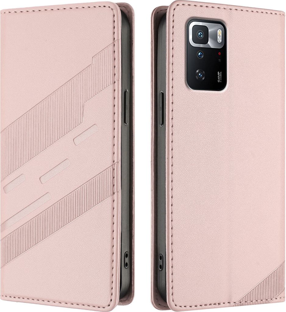 Hülle für Xiaomi Poco X3 GT, Kunstleder Brieftaschen Handyhülle mit Kartenfach und Standfunktion Pink