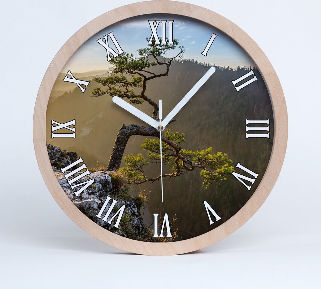 Holzuhr 30fi cm wanduhr - weiße Spitzen - Sokolica Pieniny