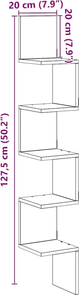 SYFAX™ Mensola Angolare Legno Antico - Risparmia Spazio con Stile - 9