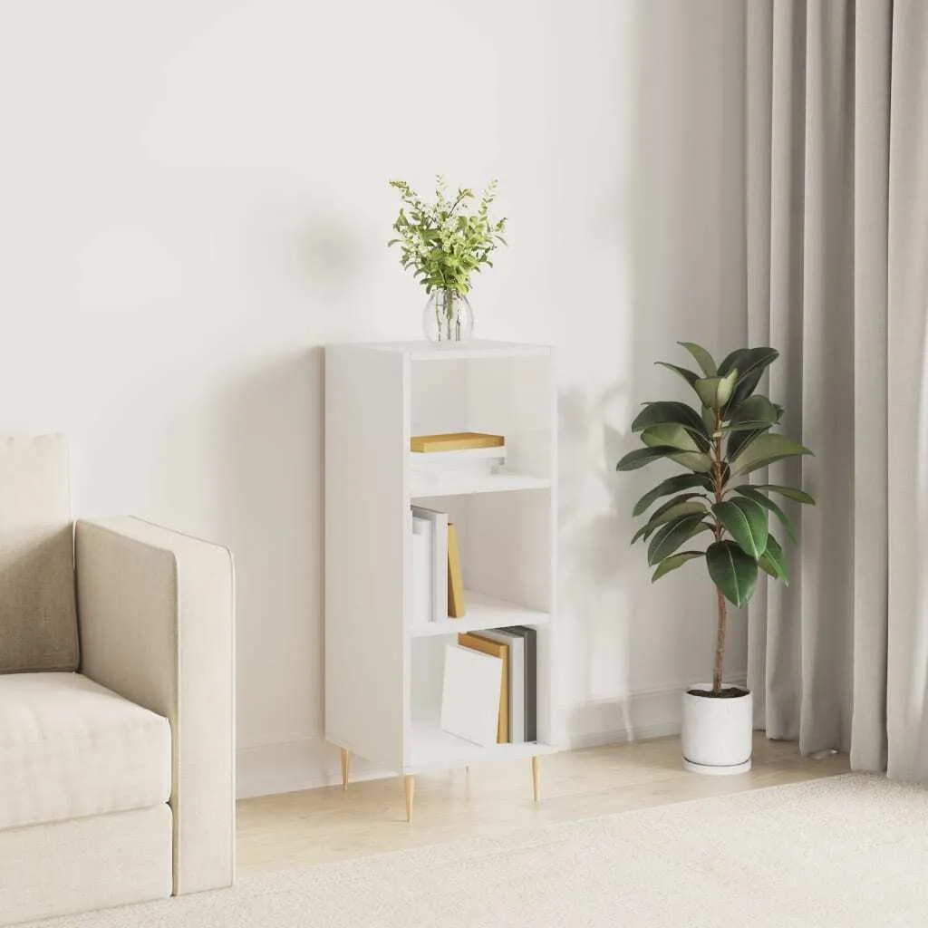 vidaXL Credenza bianca lucida 34,5x32,5x90 cm Materiale a base di legno