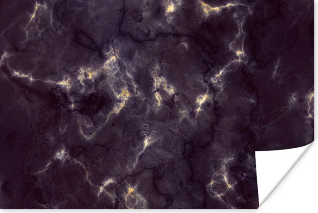 MuchoWow Poster Gold - Edelsteine - Achatstein - Geode 90x60 cm - Schlafzimmer