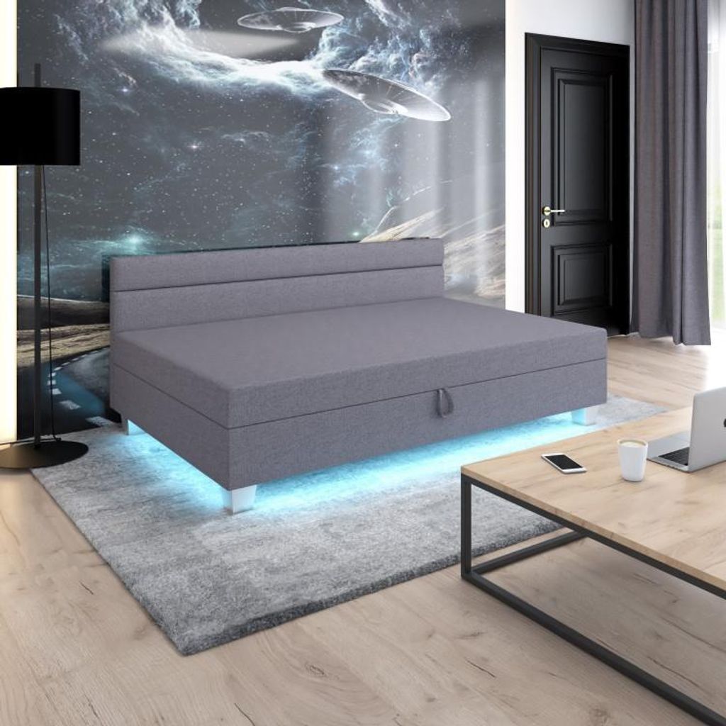 Einzelbett mit Polsterung 80x195 GITA PLUS 1 - grau