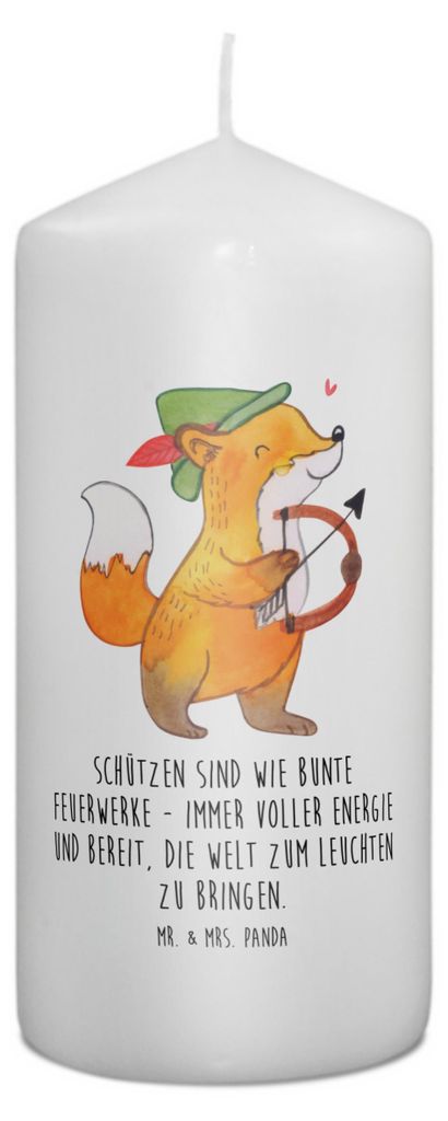 Mr. & Mrs. Panda Kerze Schütze Astrologie 15 x 7 cm - Weiß - Geschenk, Horoskop, Tierkreiszeichen, Geschenkidee, Geburtstagsgeschenk, Erinnerungs...