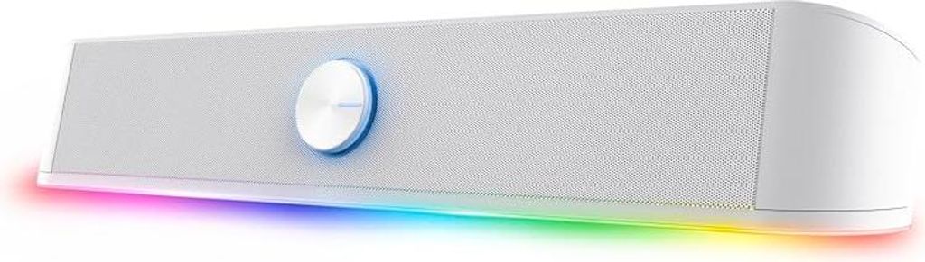 Trust Gaming GXTrust 1619W Rhox PC Soundbar mit RGB Beleuchtung 12W (6W RMS), Stereo Computer Boxen, USB-Betrieb, 3.5 mm AUX Anschluss, Kleine PC L...
